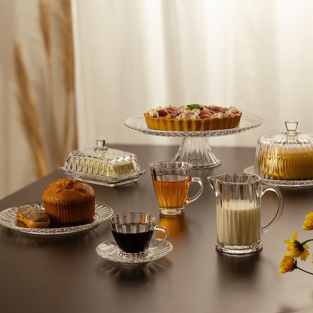 Queijeira Cristal Lyor Radial 19,5x12,5cm Tampa Elegante Transparente Resistente - 4