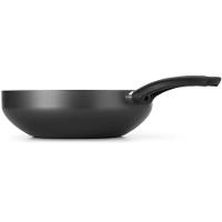 Frigideira Wok com Cabo Multiflon Gourmet em Alumínio com Revestimento Antiaderente e Tampa de Vidro com Saída de Vapor 28 cm - Grafite - 2