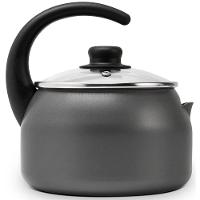 Chaleira Multiflon Gourmet em Alumínio com Revestimento Antiaderente, Tampa de Vidro com Saída de Vapor e Cabo Baquelite Grafite – 2,4 L - 2