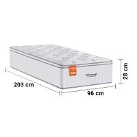 Cama Box Solteiro Inducol Montreal Molas Ensacadas Europillow Tecido Malha Cinza - 7
