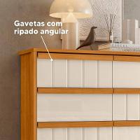 Cômoda 8 Gavetas Madetec Tarsila Corrediça Telescópica Ripado Angular Design Moderno - 6