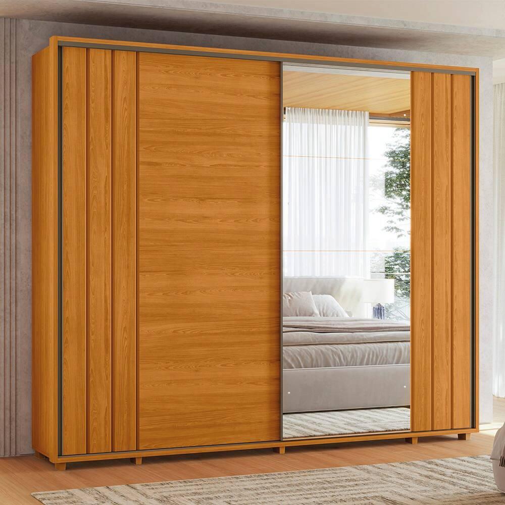 Guarda-Roupa Casal Madetec Dalí Com Espelhos 2 Portas de Correr 8 Gavetas Cabideiro Extensível Escada Retrátil - 1