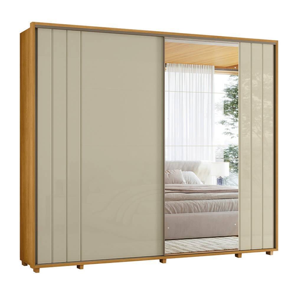 Guarda-Roupa Casal Madetec Dalí Com Espelhos 2 Portas de Correr 8 Gavetas Cabideiro Extensível Escada Retrátil - 2