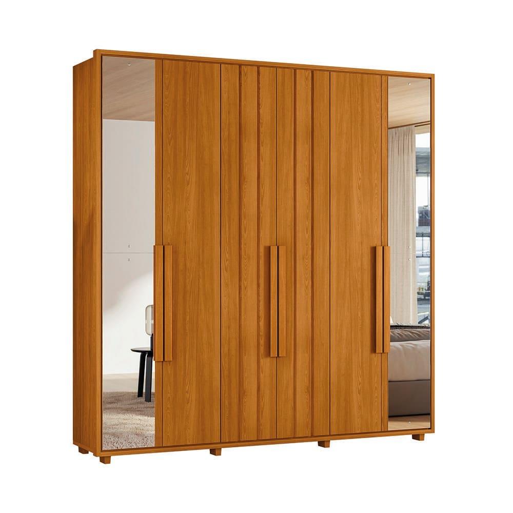 Guarda-Roupa Casal Madetec Portinari com Espelhos 6 Portas 4 Gavetas Ripado Angular Amortecimento Cabideiro Extensível - 2