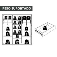 Guarda-Roupa Casal Madetec Portinari com Espelhos 6 Portas 4 Gavetas Ripado Angular Amortecimento Cabideiro Extensível - 9