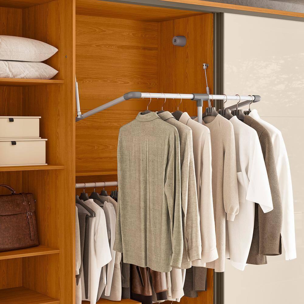 Guarda-Roupa Casal Madetec Dalí 2 Portas de Correr 8 Gavetas Cabideiro Extensível Escada Retrátil - 6