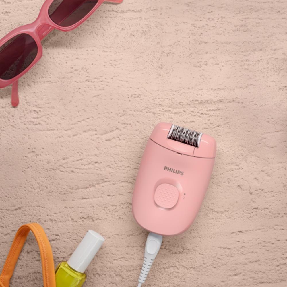 Depilador Philips Satinelle BRE229/00 Cabeça Lavável 2 Velocidades Capa Massageadora Banco e Rosa Bivolt - 7