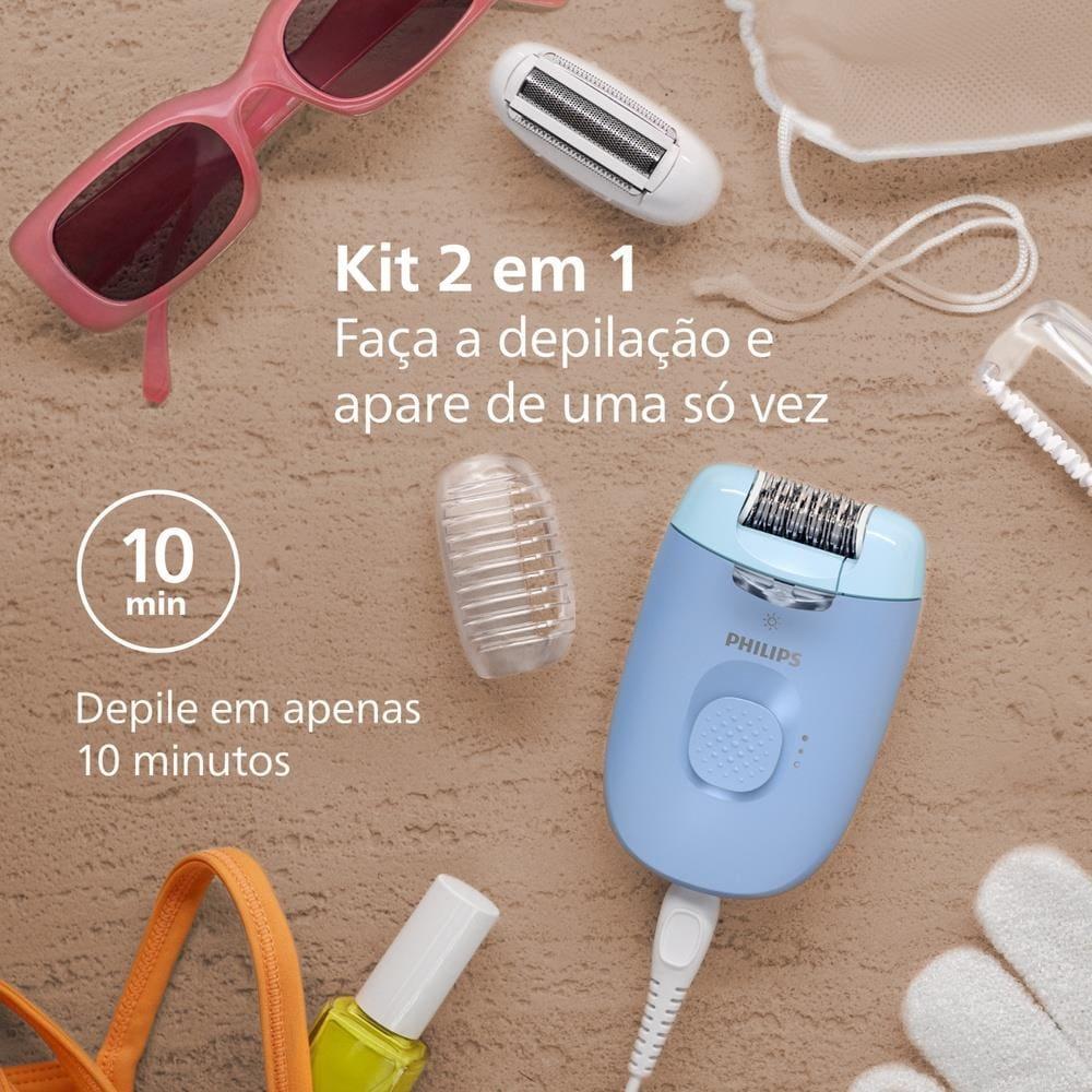 Depilador Philips Satinelle-C BRE247/00 Luz LED Cabeça Lavável 2 Velocidades Azul e Branco Bivolt - 9