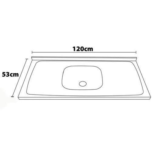 Pia para Cozinha Ghelplus King com Válvula - 120x53cm - 2