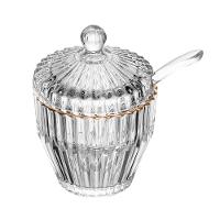 Açucareiro com Colher Wolff Império 8x8x11cm Cristal com Fio de Ouro - 1