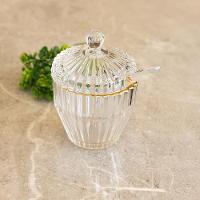 Açucareiro com Colher Wolff Império 8x8x11cm Cristal com Fio de Ouro - 3