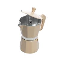 Cafeteira Italiana Wolff 300ml em Alumínio Cabo Plástico 6 Doses Bege Fosca - 3