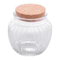 Pote de Vidro Lyor 600ml com Tampa de Rolha Classic Canelado Design Sofisticado - 1