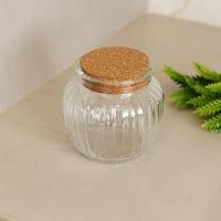 Pote de Vidro Lyor 600ml com Tampa de Rolha Classic Canelado Design Sofisticado - 5