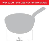 Panela Wok Tefal One Pick Pot 22cm Alumínio Antiaderente Indução Tampa Vidro Verde - 10