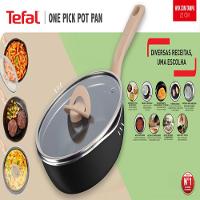 Panela Wok Tefal One Pick Pot 22cm Alumínio Antiaderente Indução Tampa Vidro Preto - 5