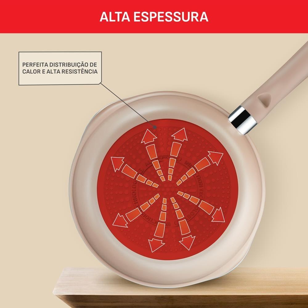 Panela Wok Tefal One Pick Pot 22cm Alumínio Antiaderente Indução Tampa Vidro Vanila - 9