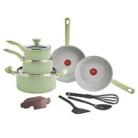 Jogo de Panelas Tefal Recycled Ceramic 9 Peças Revestimento Cerâmico Antiaderente Verde - 1