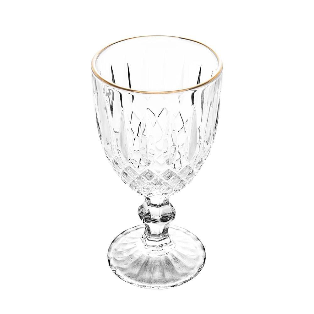 Conjunto 6 Taças de Água Wolff Greek 320ml Vidro Fio Dourado Clássico - 2