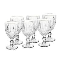Conjunto 6 Taças de Água Wolff Greek 320ml Vidro Fio Dourado Clássico - 1