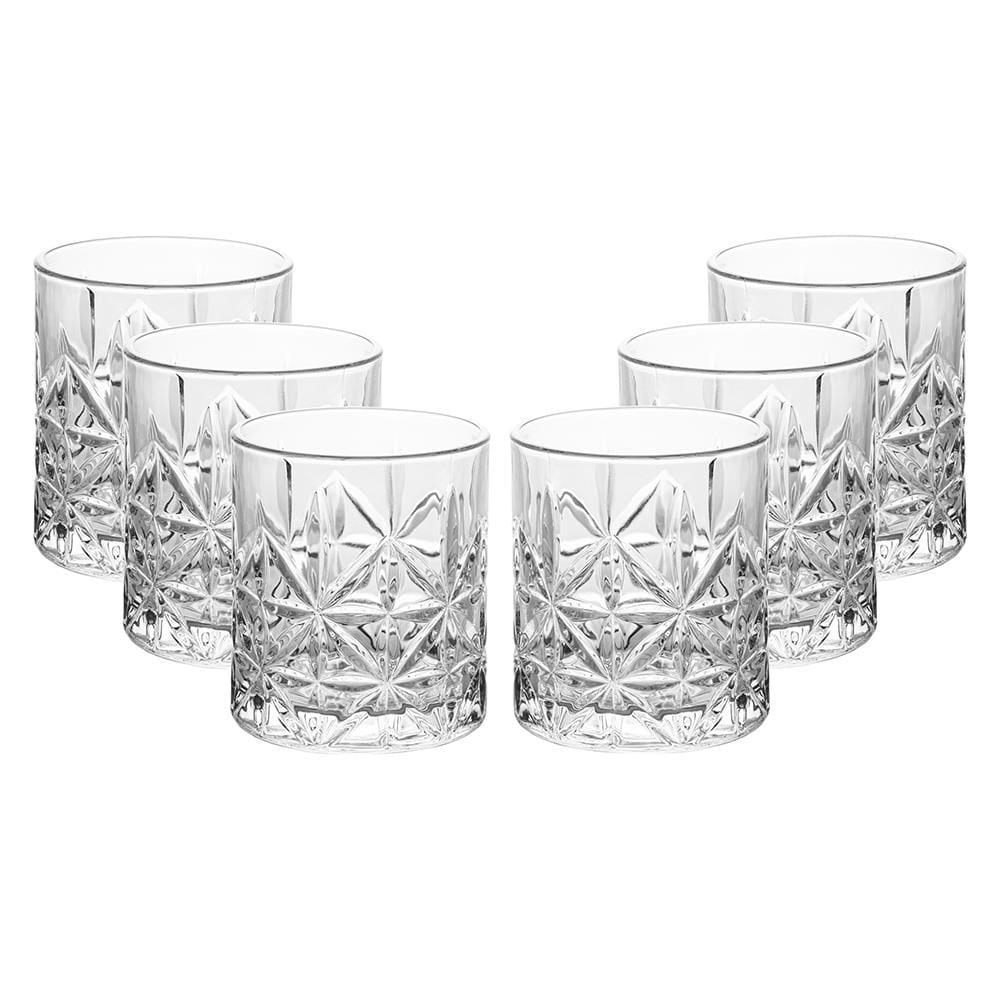 Conjunto 6 Copos Baixo Wolff Stella 300ml Vidro Transparente Elegante - 1