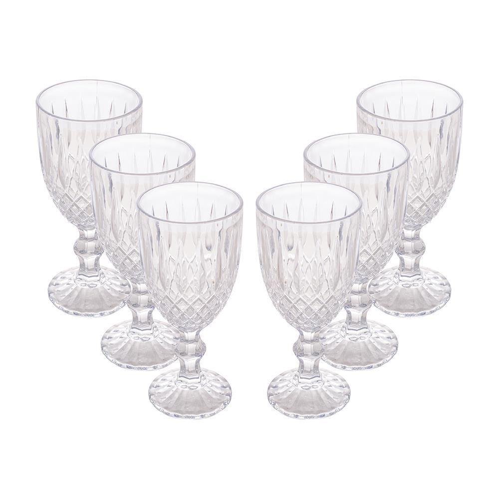 Conjunto 6 Taças Água Wolff Greek 320ml Vidro Sofisticada - 1