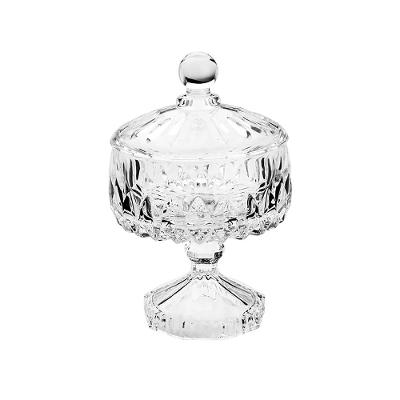 Potiche com Pé Wolff Louise Cristal 14x23cm Acabamento Premium