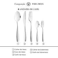 Faqueiro 30 Peças Aço Inox Wolff Cannes Design Sofisticado Alta Durabilidade - 3