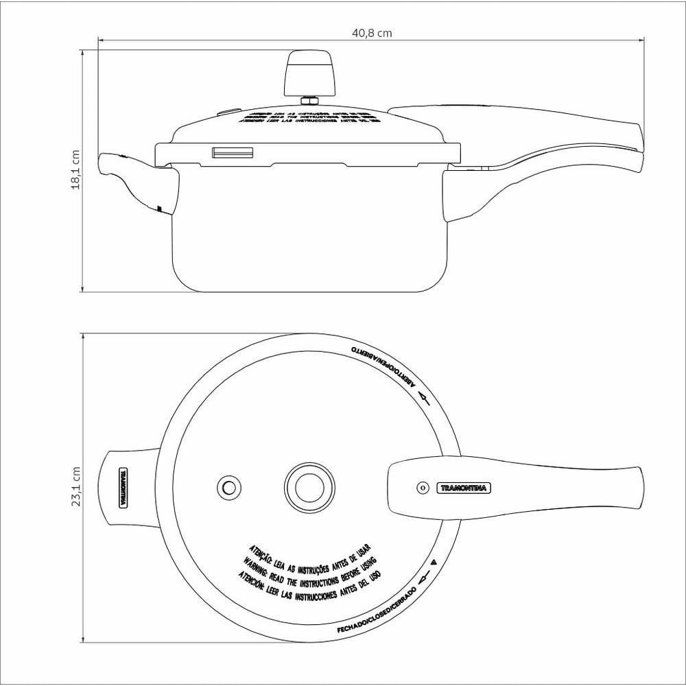 Panela de Pressão Tramontina Vancouver Effect 3L Antiaderente Starflon Max Alumínio Vermelha - 7