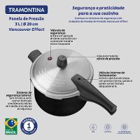 Panela de Pressão Tramontina Vancouver Effect 3L Antiaderente Starflon Max Alumínio Preta
