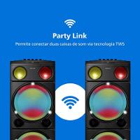 Caixa de Som Philips Party Speaker TAX5509 2400W Bluetooth Luzes LED Preta - 6