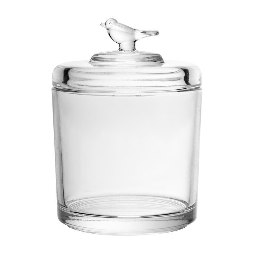 Pote de Cristal Ecológico Wolff 10,5x10,5x14,5cm Bird com Tampa em Alto-Relevo - 2