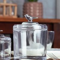 Pote de Cristal Ecológico Wolff 10,5x10,5x14,5cm Bird com Tampa em Alto-Relevo - 4