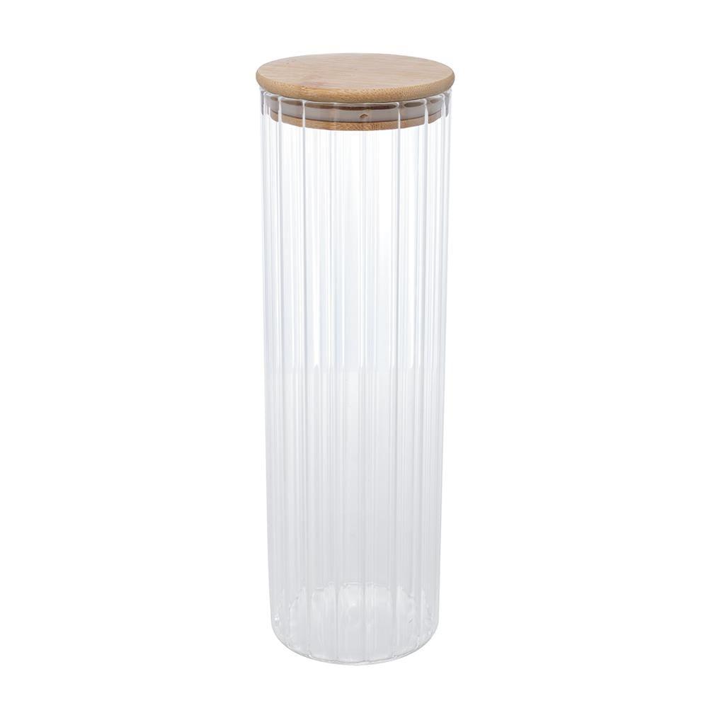 Porta Mantimento Wolff 1,3L Vidro Borossilicato Tampa Bambu - 1