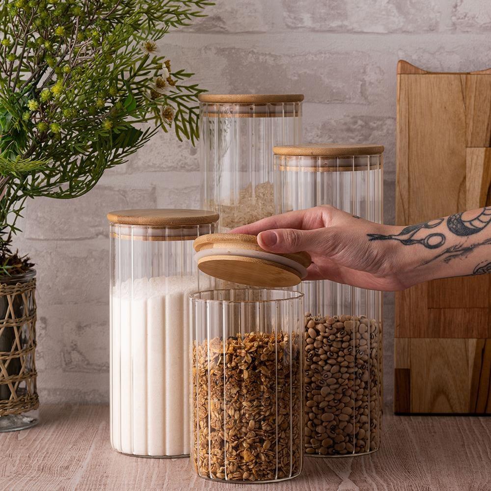 Porta Mantimento Wolff 700ml Vidro Borossilicato Tampa Bambu - 6