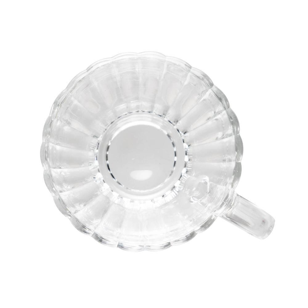 Conjunto 6 Xícaras Chá Wolff Pétala 200ml Vidro com Pires Elegante - 5