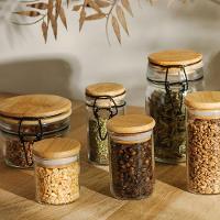 Porta Mantimento Wolff 120ml Vidro Borossilicato com Tampa Bambu Elegante - 7