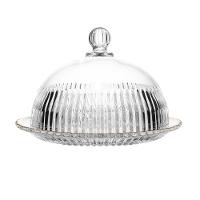 Queijeira com Tampa Wolff Império 20x20x13,5cm Cristal Fio de Ouro com Tampa Alta - 2