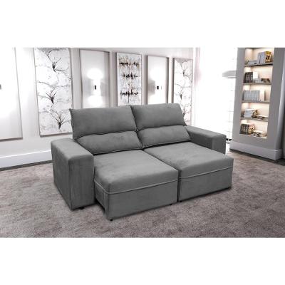 Sofá RBF Móveis México 3 Lugares 200cm Retrátil Reclinável Molas Ensacadas