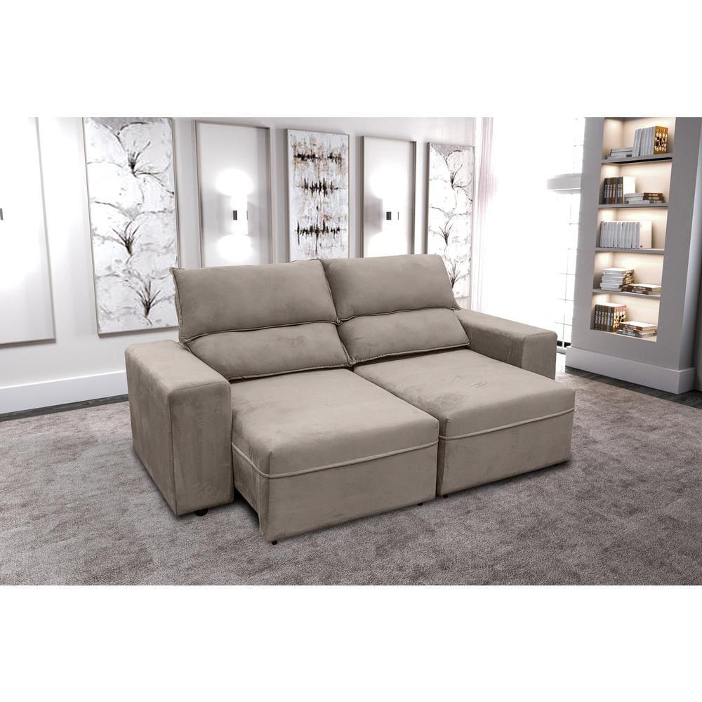 Sofá RBF Móveis México 3 Lugares 200cm Retrátil Reclinável Molas Ensacadas - 1