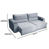 Sofá RBF Móveis Acapulco 4 Lugares Bipartido Retrátil Reclinável - 5