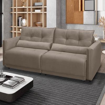 Sofá-Cama RBF Móveis Ibiza 3 Lugares 212cm Reclinável com Rodízios