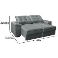 Sofá RBF Móveis Ypê 3 Lugares 212cm Retrátil Reclinável com Molas Ensacadas - 5