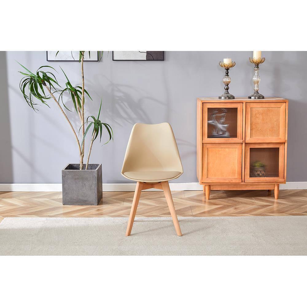 Cadeira Conthey Eames Leda Design Ergonômico Estofada Courino Base Madeira - 2