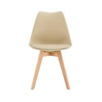 Cadeira Conthey Eames Leda Design Ergonômico Estofada Courino Base Madeira
