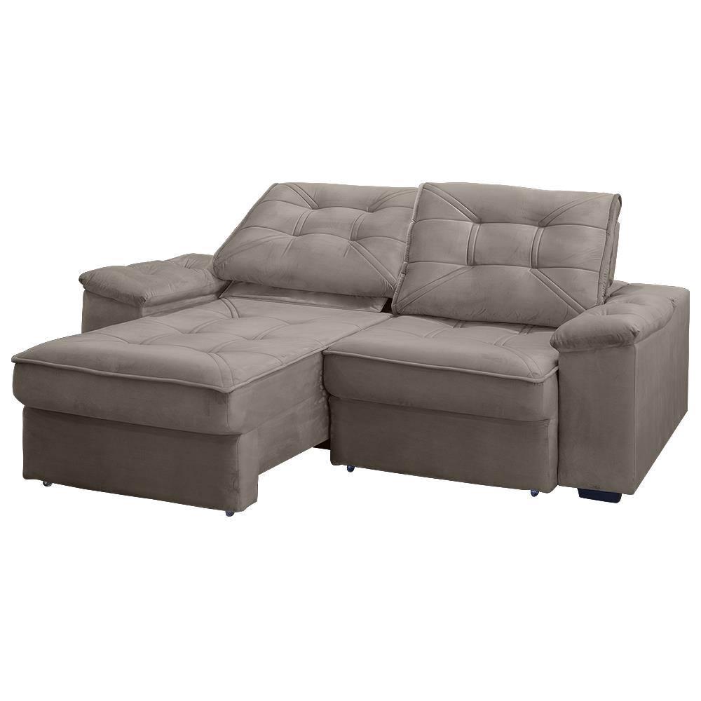 Sofá RBF Móveis Ypê 3 Lugares 192cm Retrátil Reclinável Rodízios - 3