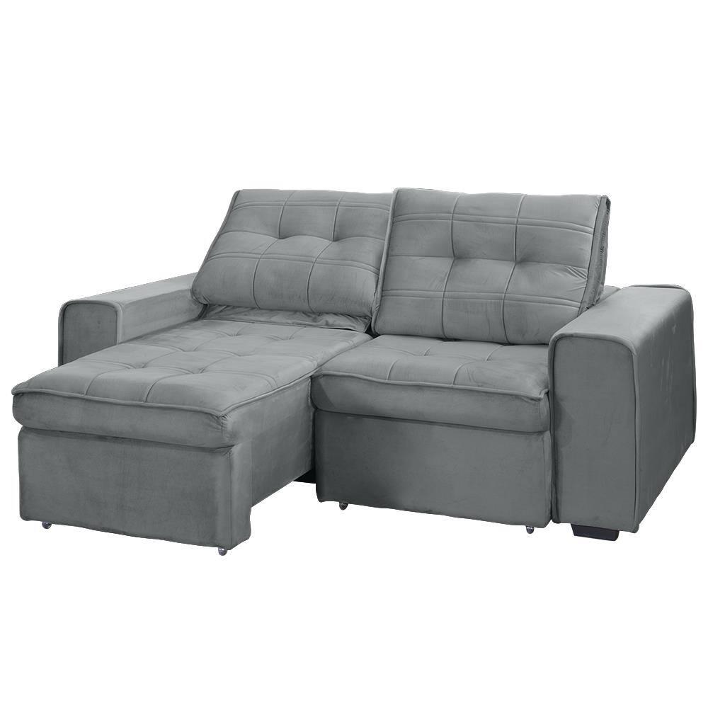 Sofá RBF Móveis Cedro 4 Lugares 242cm Bipartido Retrátil Reclinável - 3