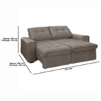 Sofá RBF Móveis Cedro 3 Lugares 212cm Retrátil Reclinável - 5