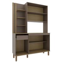 Cozinha Compacta Bartira Safira 135cm 5 Portas e 3 Prateleiras