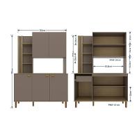 Cozinha Compacta Bartira Safira 135cm 5 Portas e 3 Prateleiras - 6